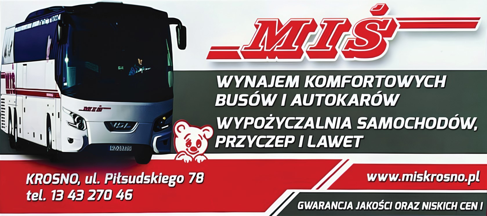 MIŚ SPÓŁKA Z OGRANICZONĄ ODPOWIEDZIALNOŚCIĄ - wynajem autobusów KROSNO firma przewozowa KROSNO